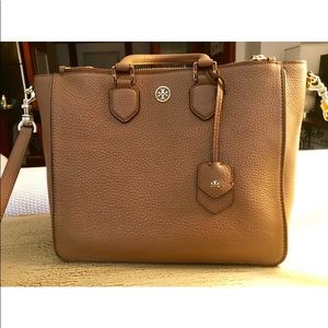 Tory Burch Square Pebbled Tote
